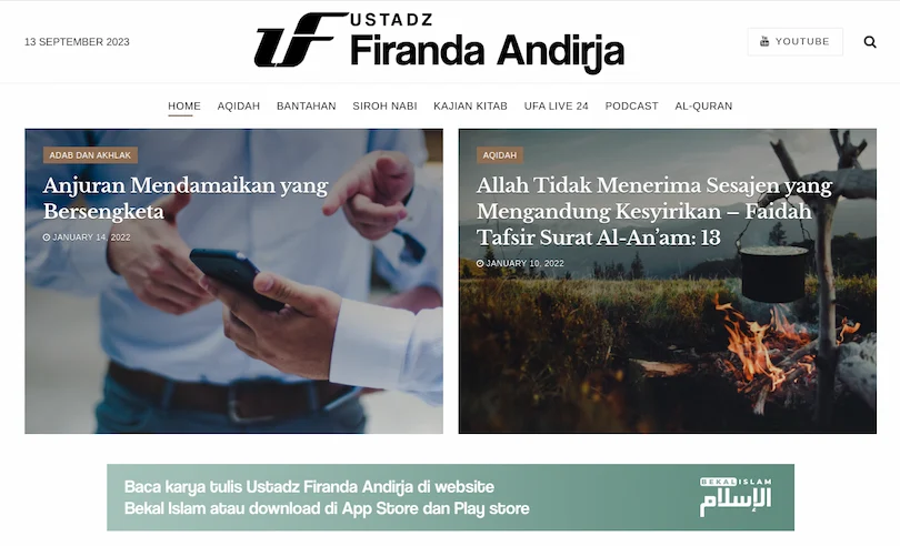 Situs pribadi ustadz Firanda